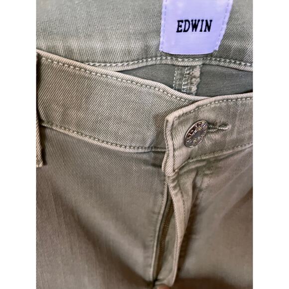 NWT EDWIN BREE High Rise Crop Women's Jeans in Sage Green Sz 31 - Picture 5 of 11